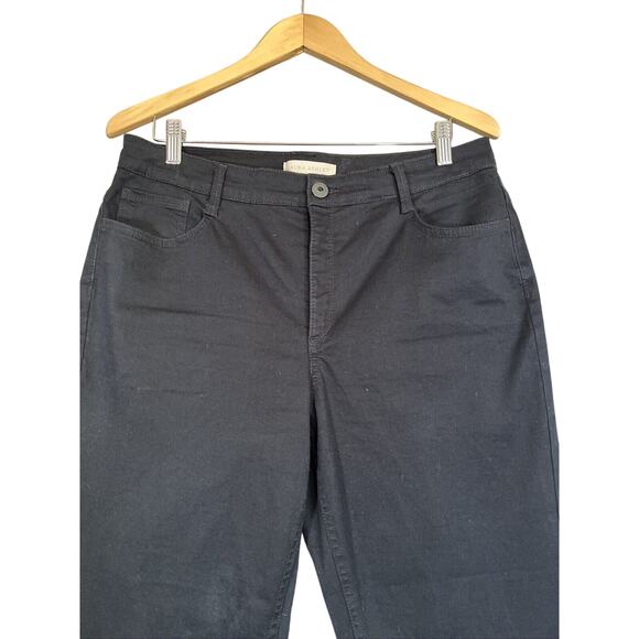 Laura Ashley Jeans Womens 14 Black Stretch Denim Embellished Pockets Zip Fly - Picture 3 of 11